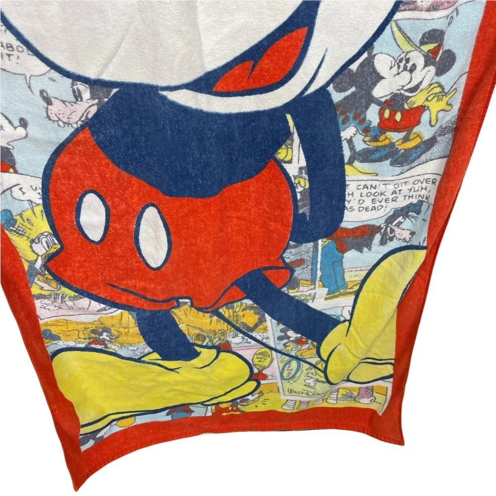 Vintage Disney Mickey Mouse Cartoon Beach Towel Minnie Goofy Donald Duck 40”x56”